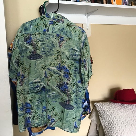 Pineapple, connection, light blue aloha, shirt, tropical print SzL - Picture 8 of 8